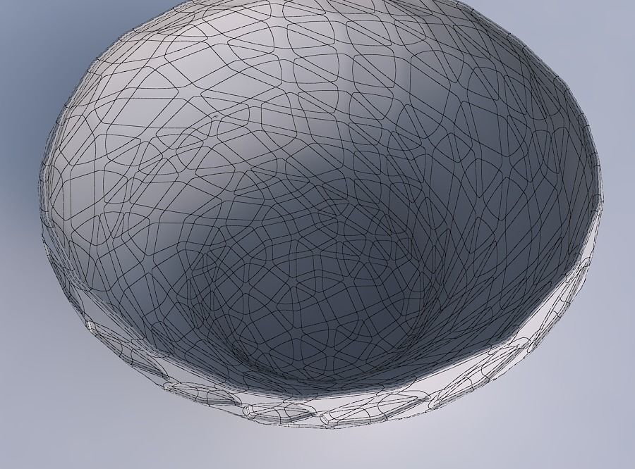 Bowl wide and twisted with crystal dents 3D print model_6