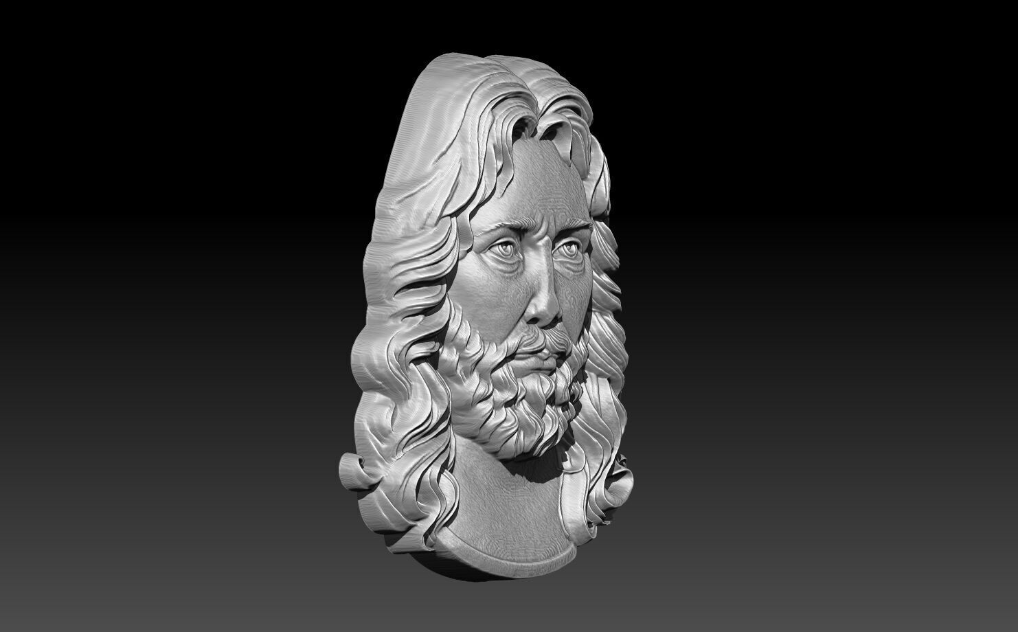 Jesus Head pendant  3D print model 3D model_4
