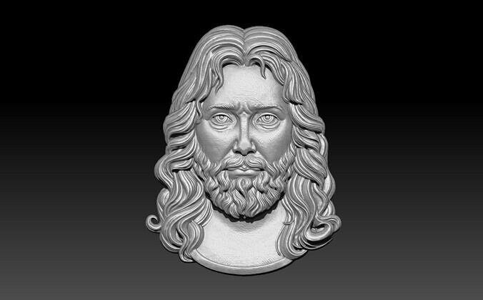 Jesus Head pendant  3D print model 3D model