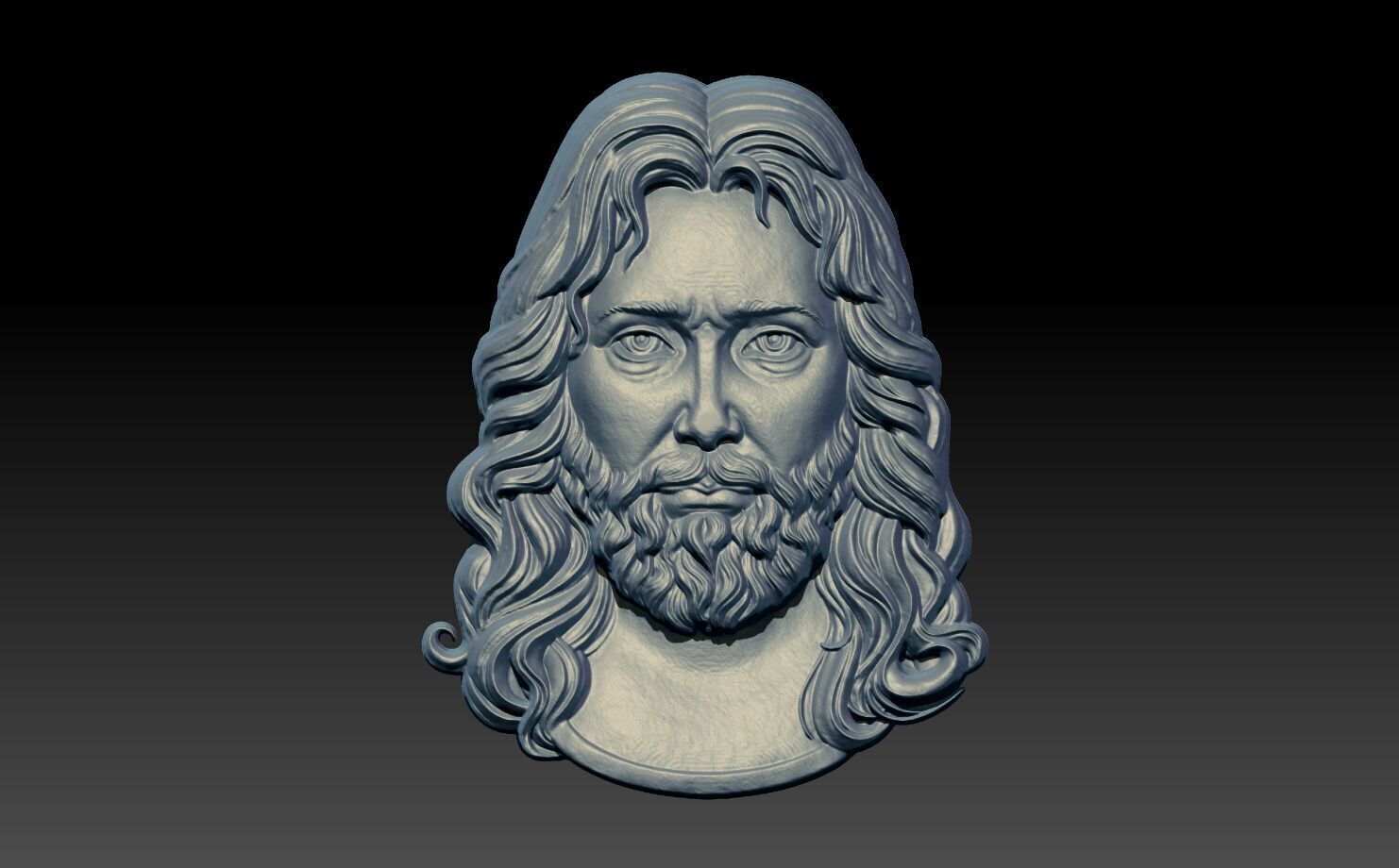 Jesus Head pendant  3D print model 3D model_3