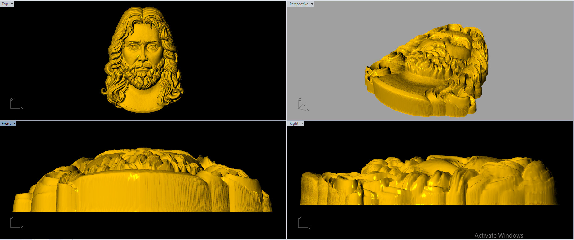 Jesus Head pendant  3D print model 3D model_5