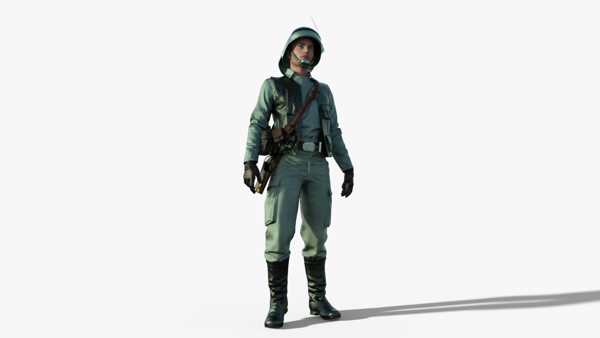 Rebel Trooper Rigged Animated Low-poly 3D model_1