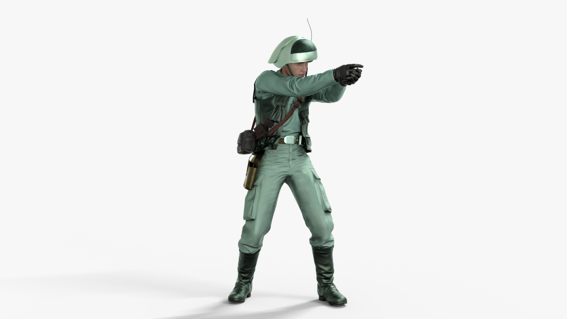 Rebel Trooper Rigged Animated Low-poly 3D model_5