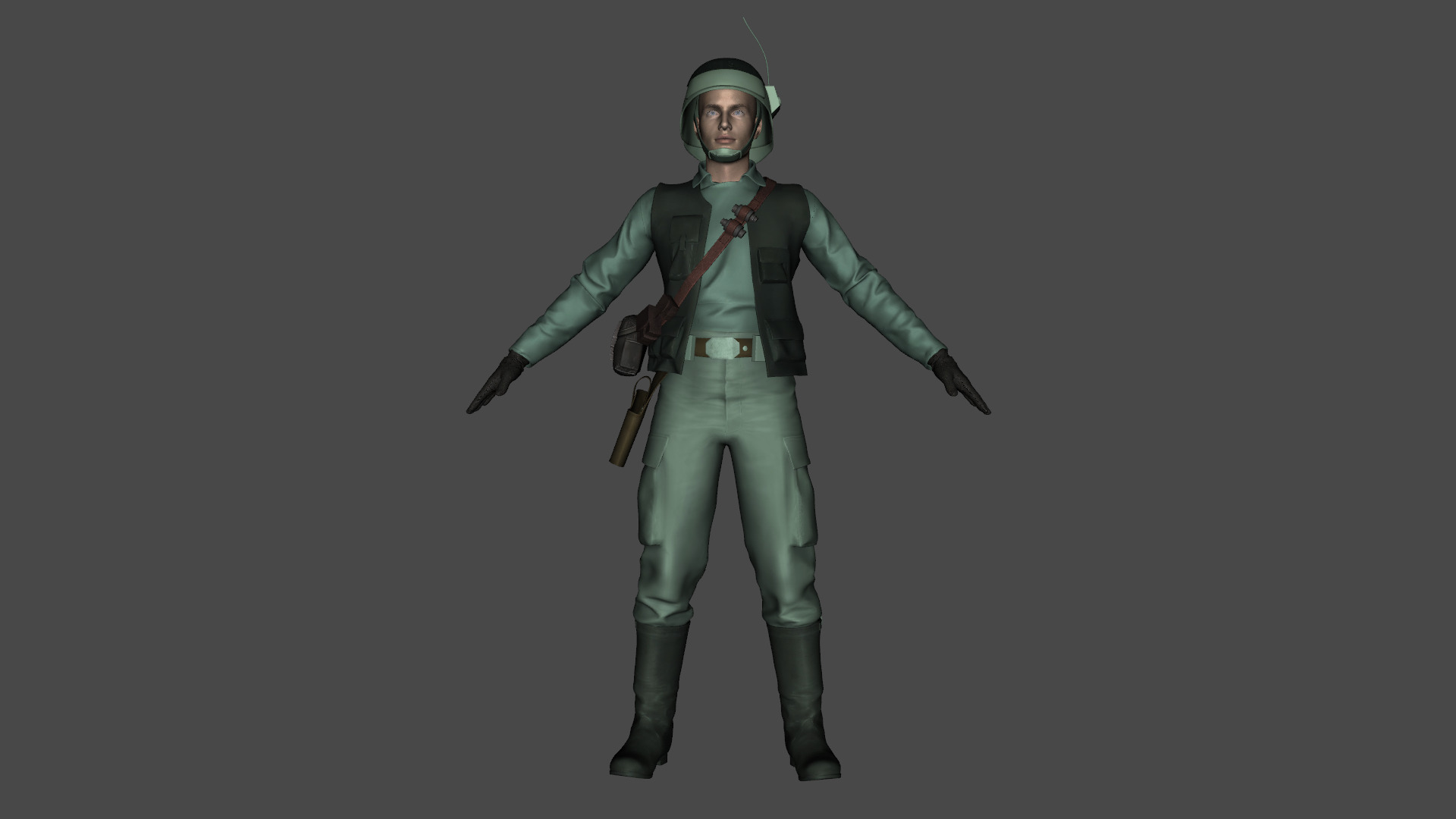 Rebel Trooper Rigged Animated Low-poly 3D model_19