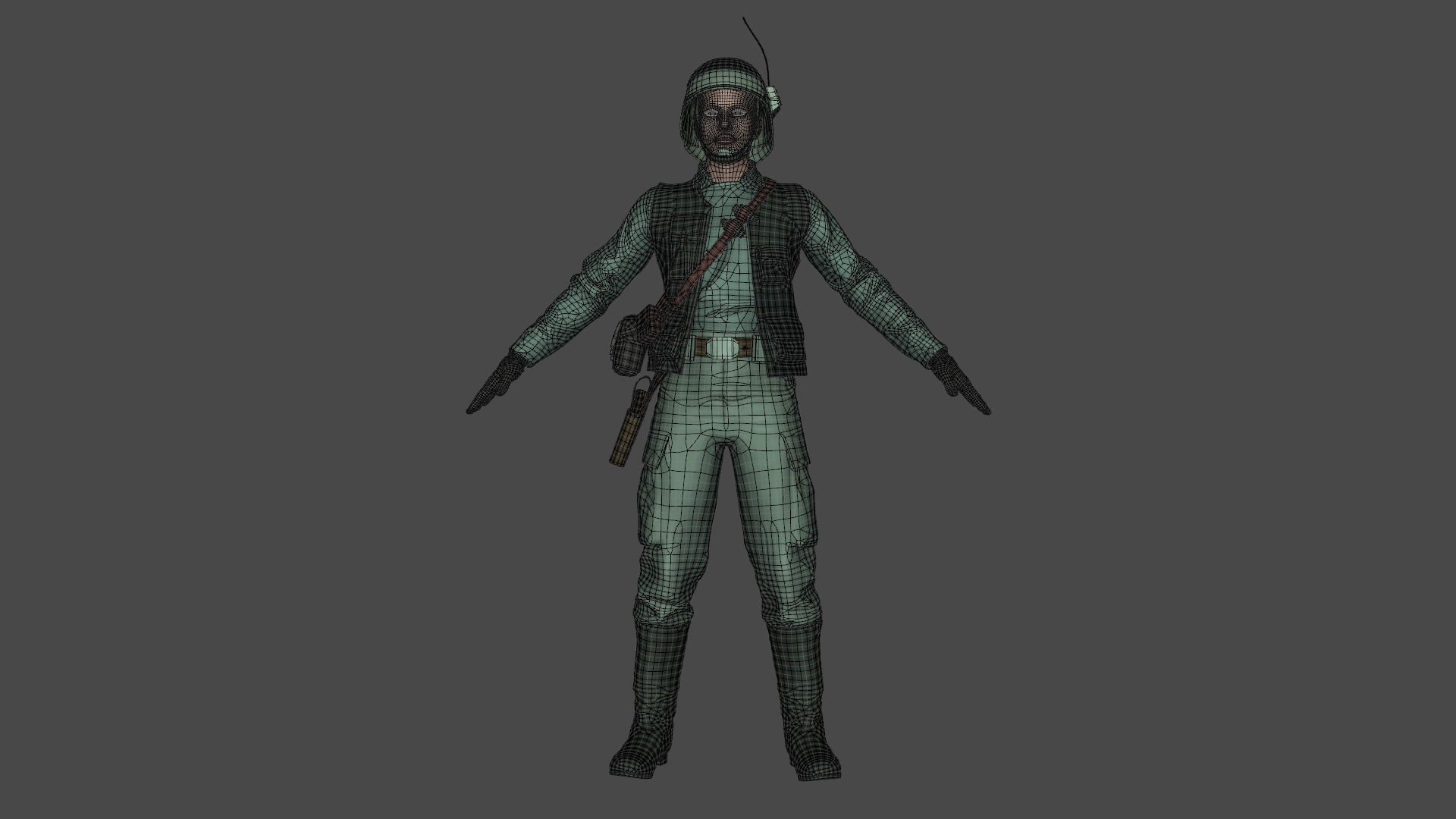 Rebel Trooper Rigged Animated Low-poly 3D model_20