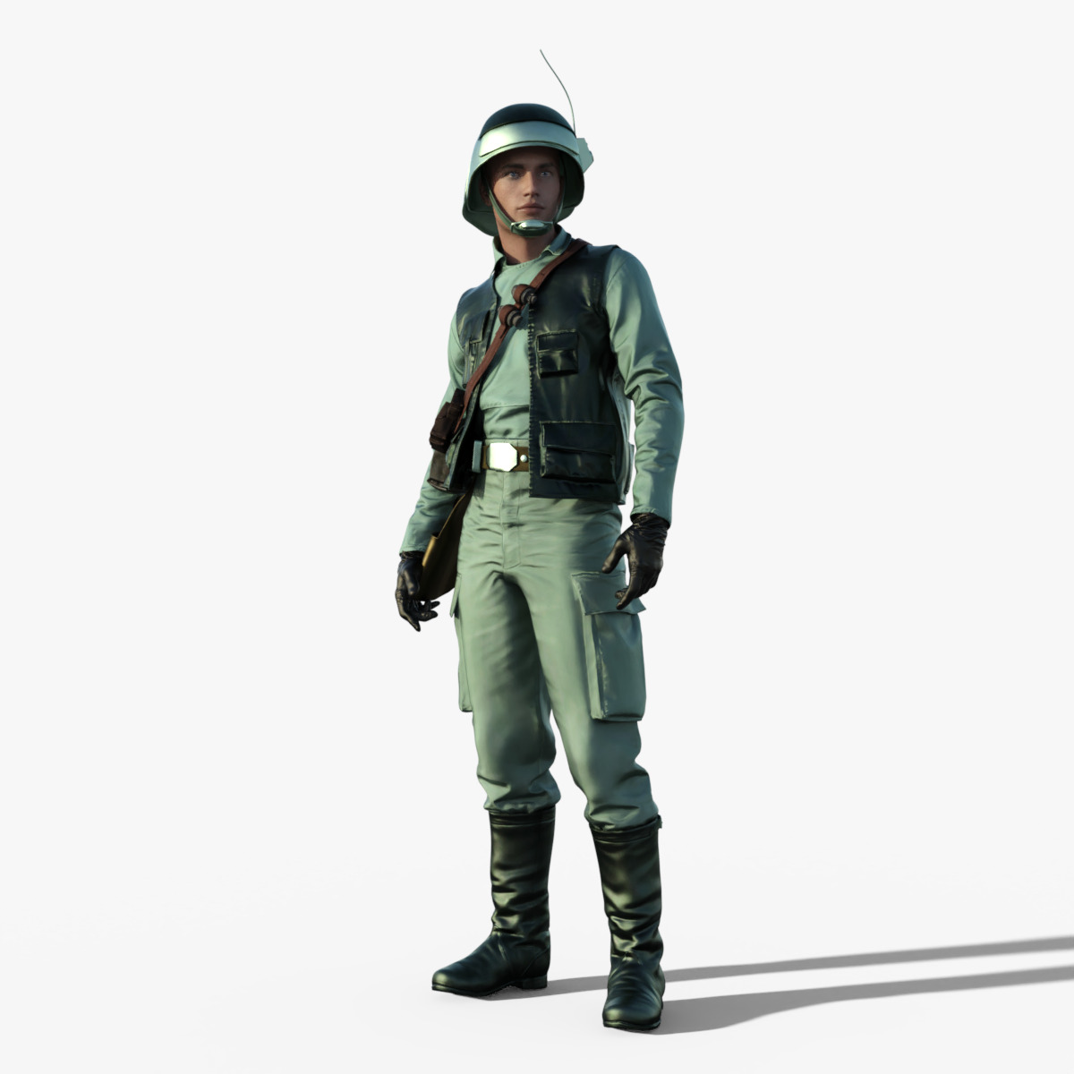 Rebel Trooper Rigged Animated Low-poly 3D model_18