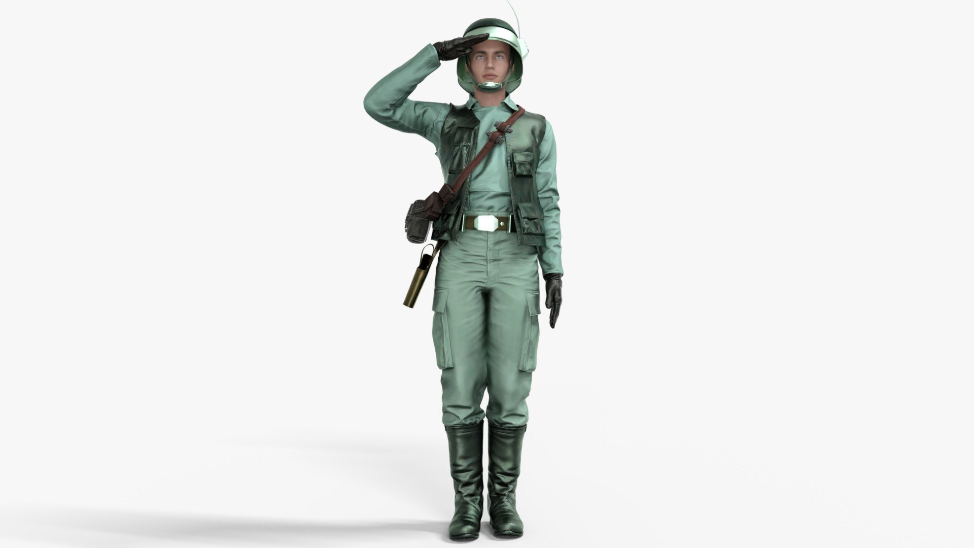Rebel Trooper Rigged Animated Low-poly 3D model_4