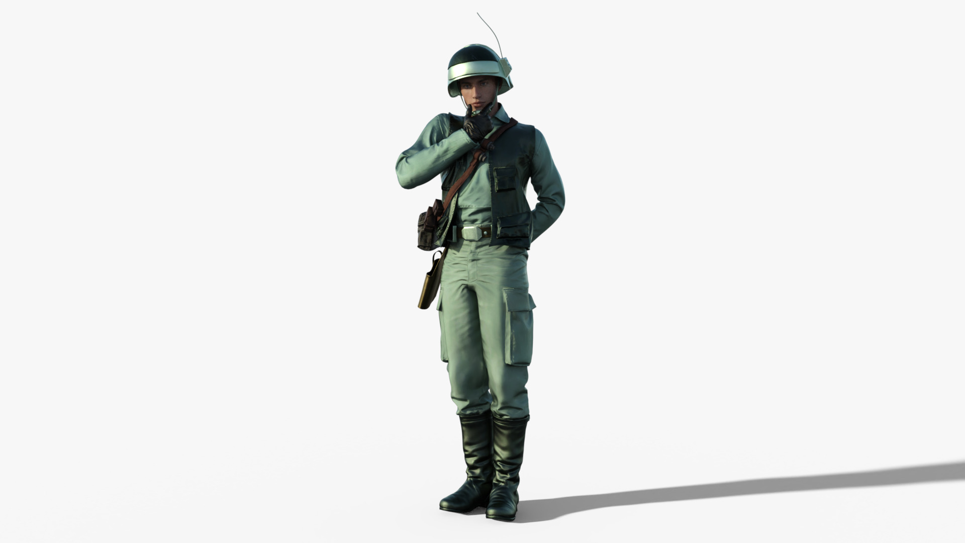 Rebel Trooper Rigged Animated Low-poly 3D model_2