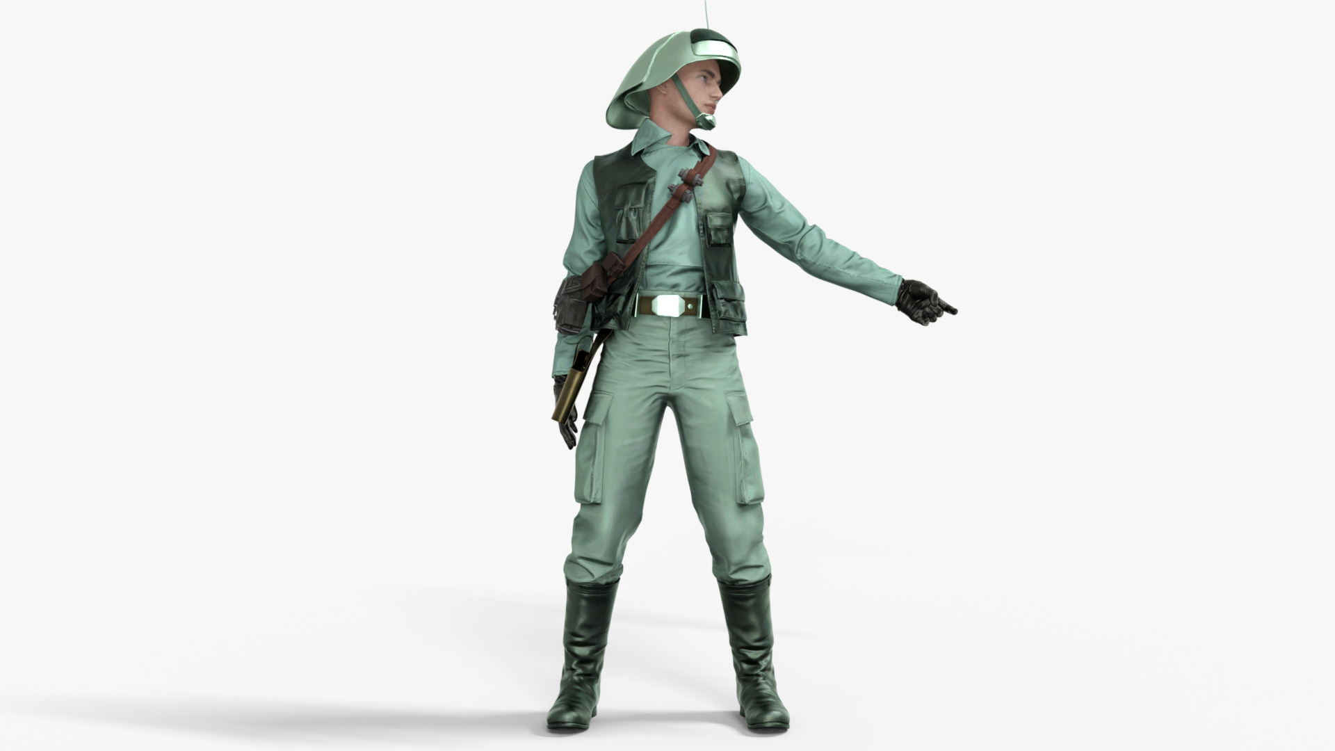 Rebel Trooper Rigged Animated Low-poly 3D model_3