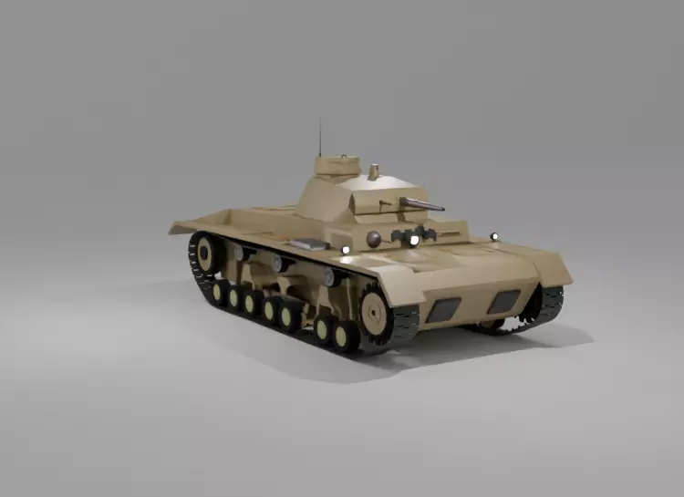 German Panzerkampfwagen III african campaign Free 3D model