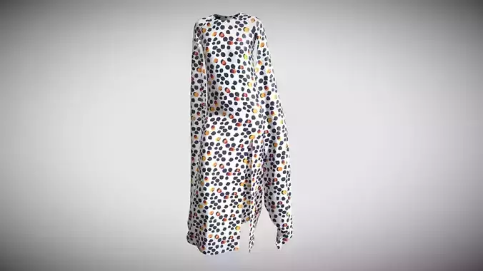 Girls-Iridescence Long Dress In Low Poly