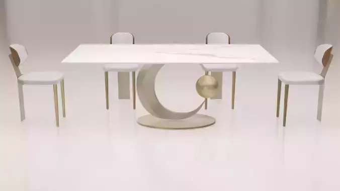 Luxury Marble Dining Table Set