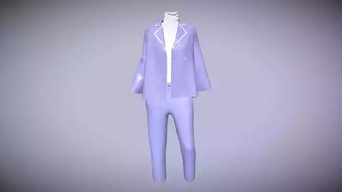 Girls-Jacket With Pant Outfit In Low Poly