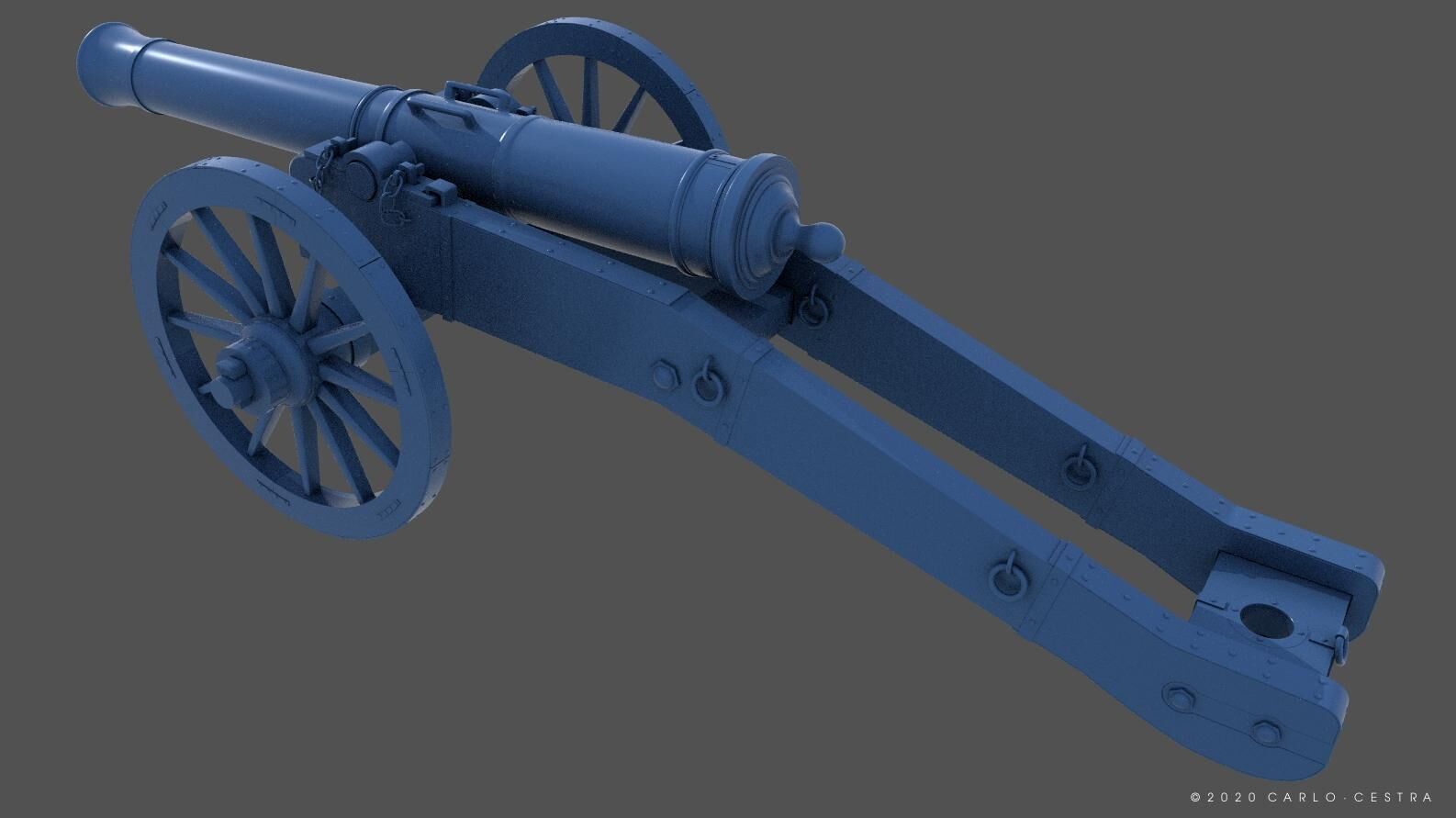 XVIII century cannon - Commercial license - 1-16 scale 3D print model_2