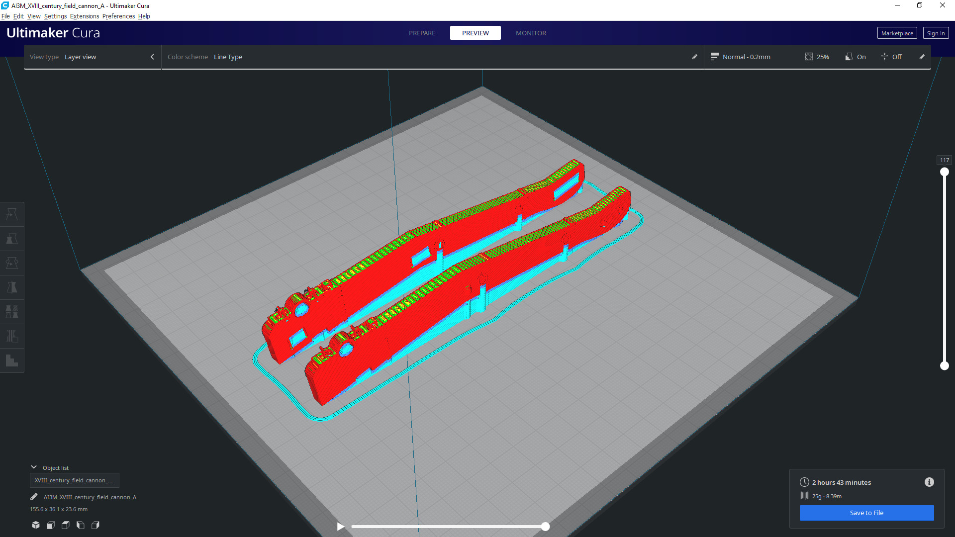XVIII century cannon - Commercial license - 1-16 scale 3D print model_5
