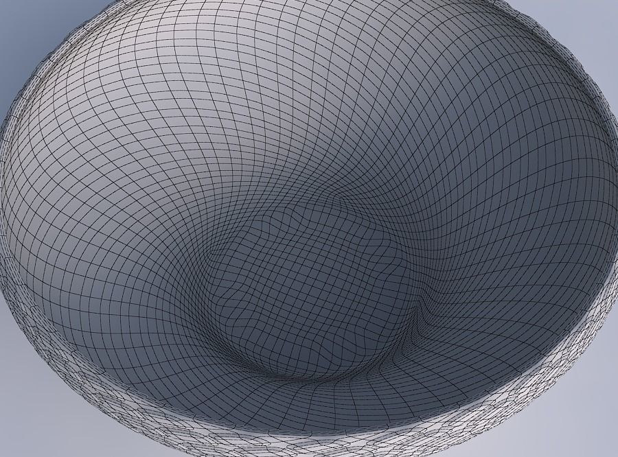 Bowl wide and twisted with diagonal grid bulges 3D print model_6