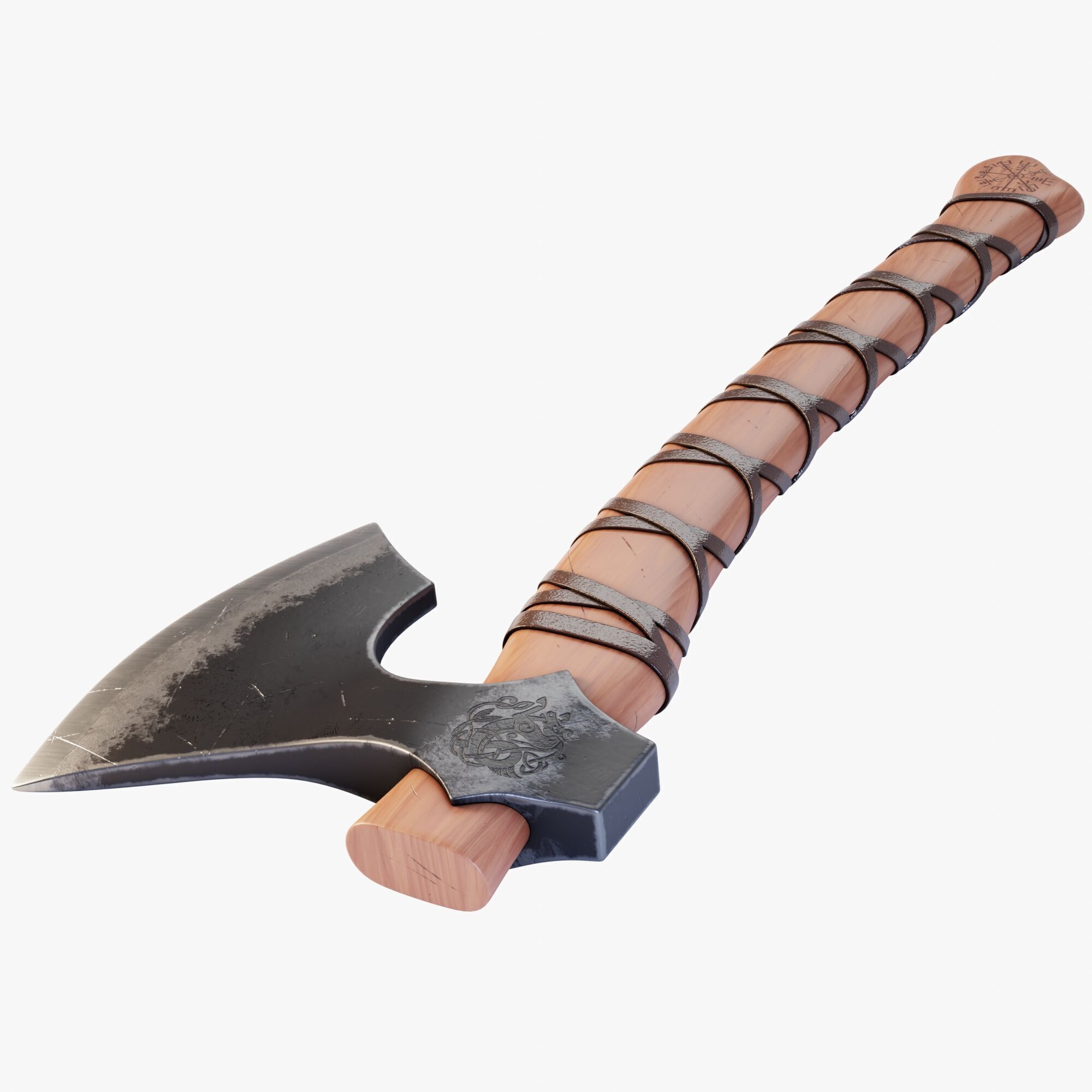 Viking Axe 3D model_6