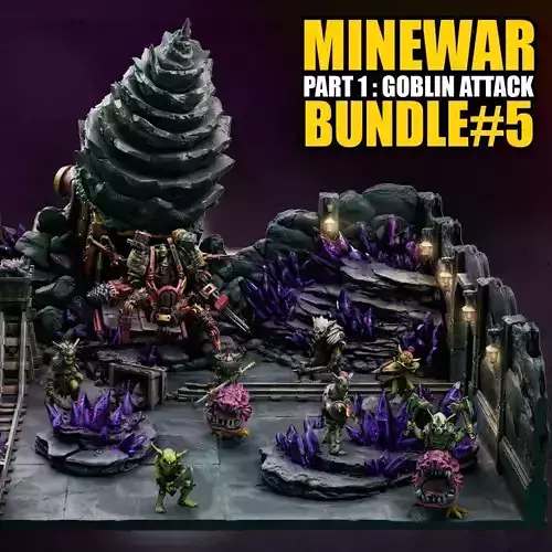 BUNDLE 05 - Mine War part1 - Goblin Attack 3D print model