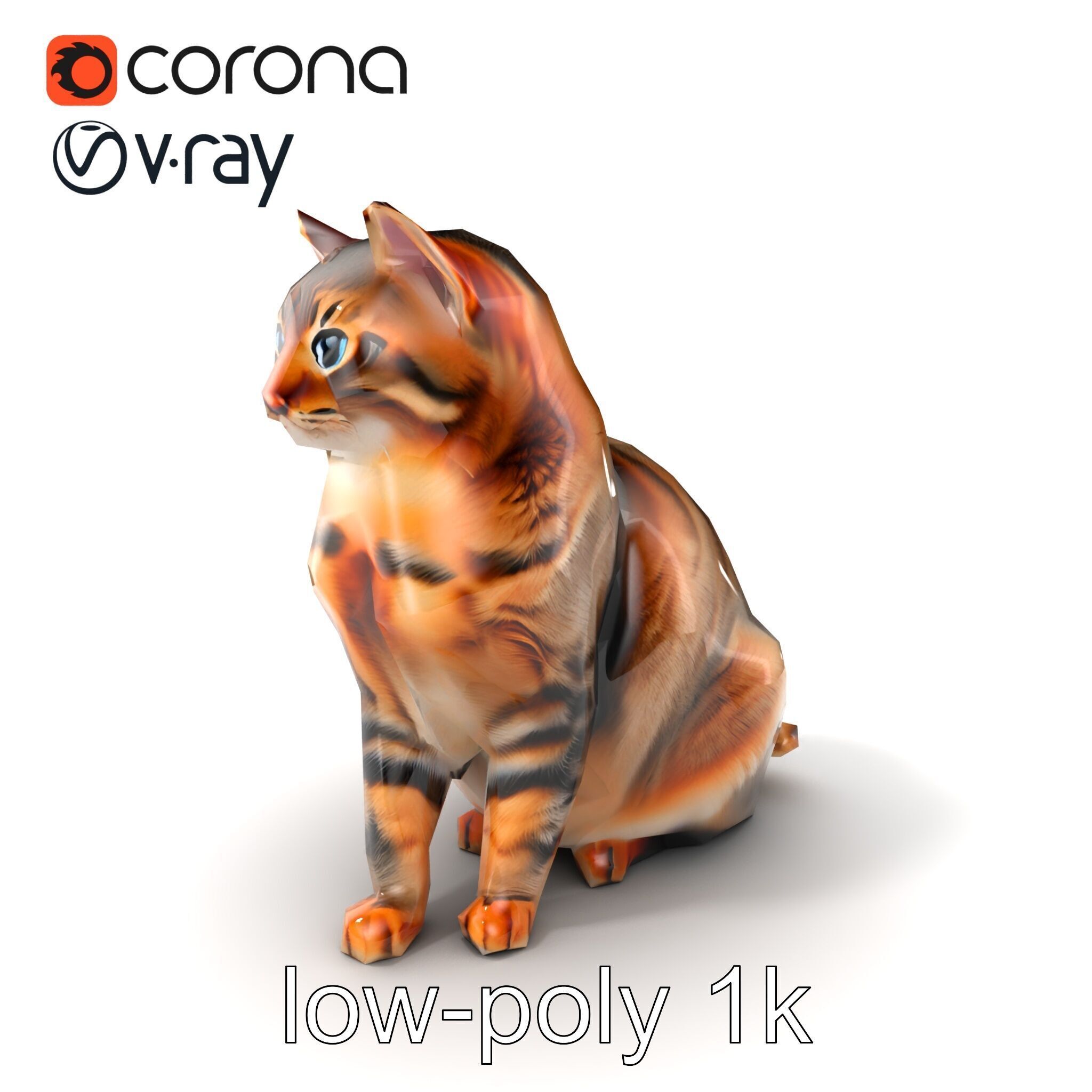 Realistic Domestic Cat Model Pack Low-poly 3D model_5