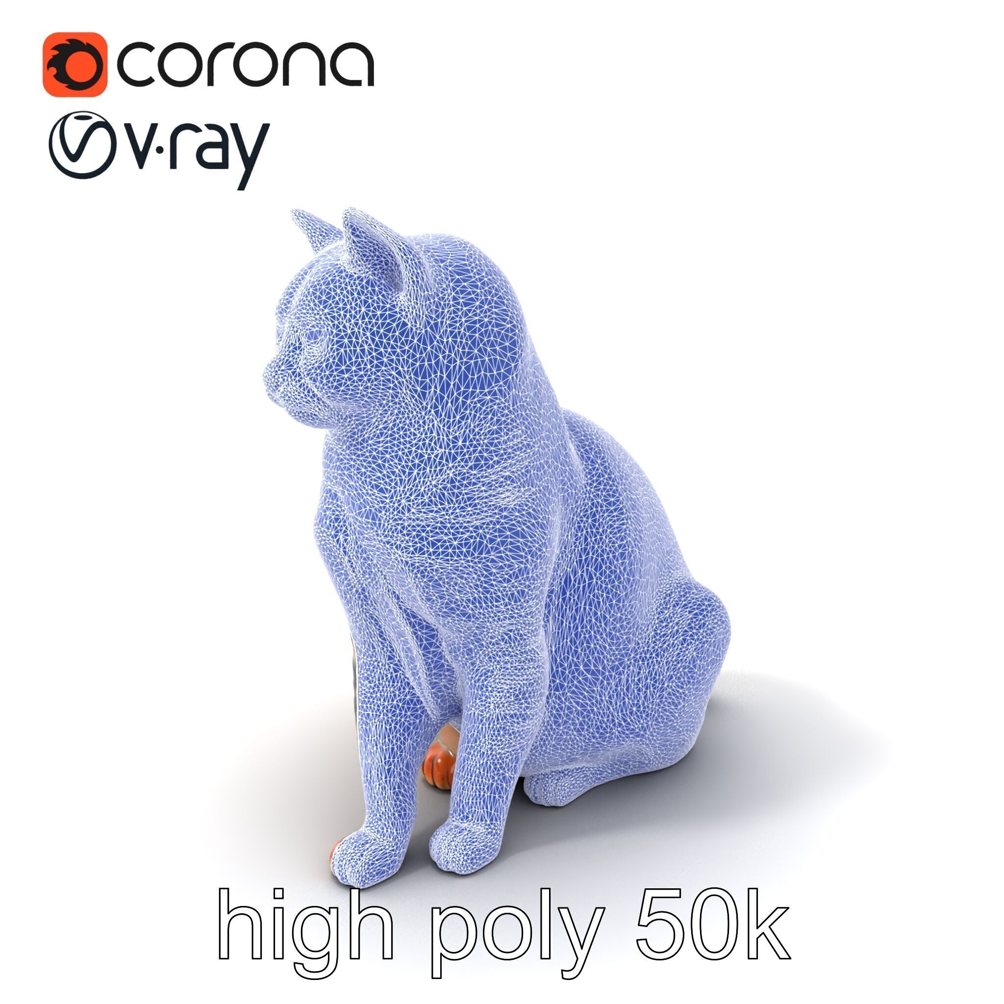 Realistic Domestic Cat Model Pack Low-poly 3D model_10