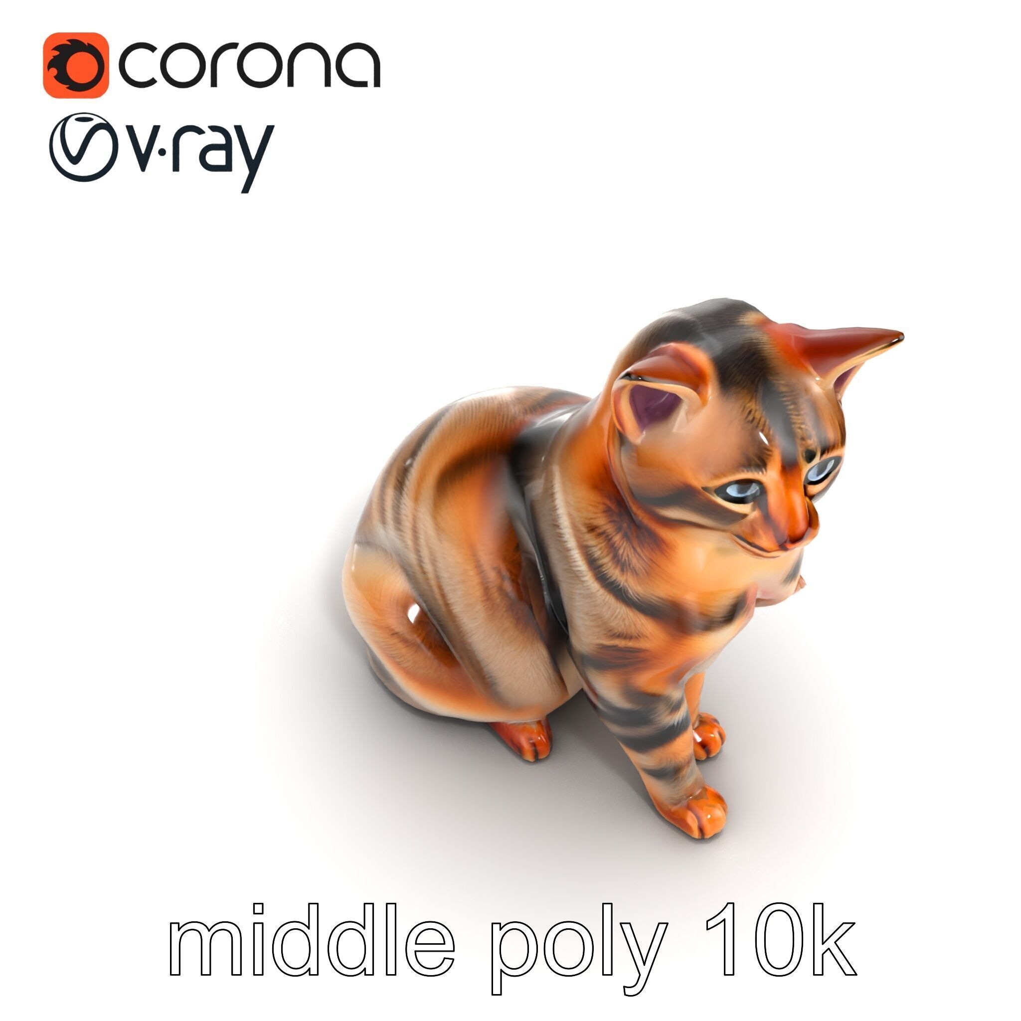 Realistic Domestic Cat Model Pack Low-poly 3D model_28