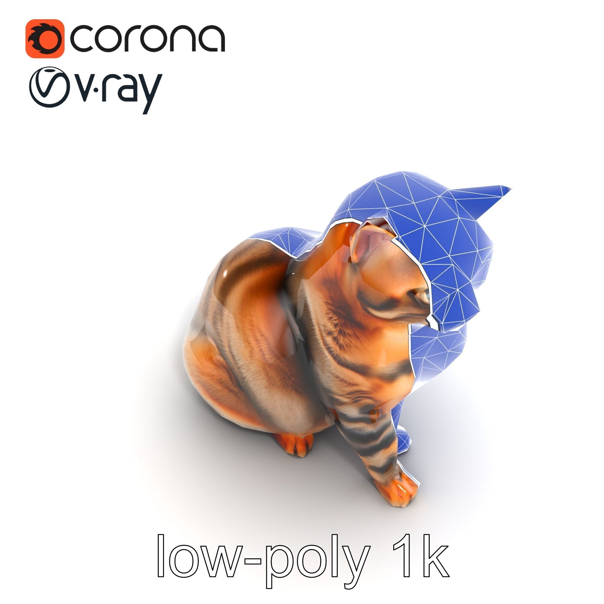 Realistic Domestic Cat Model Pack Low-poly 3D model_19