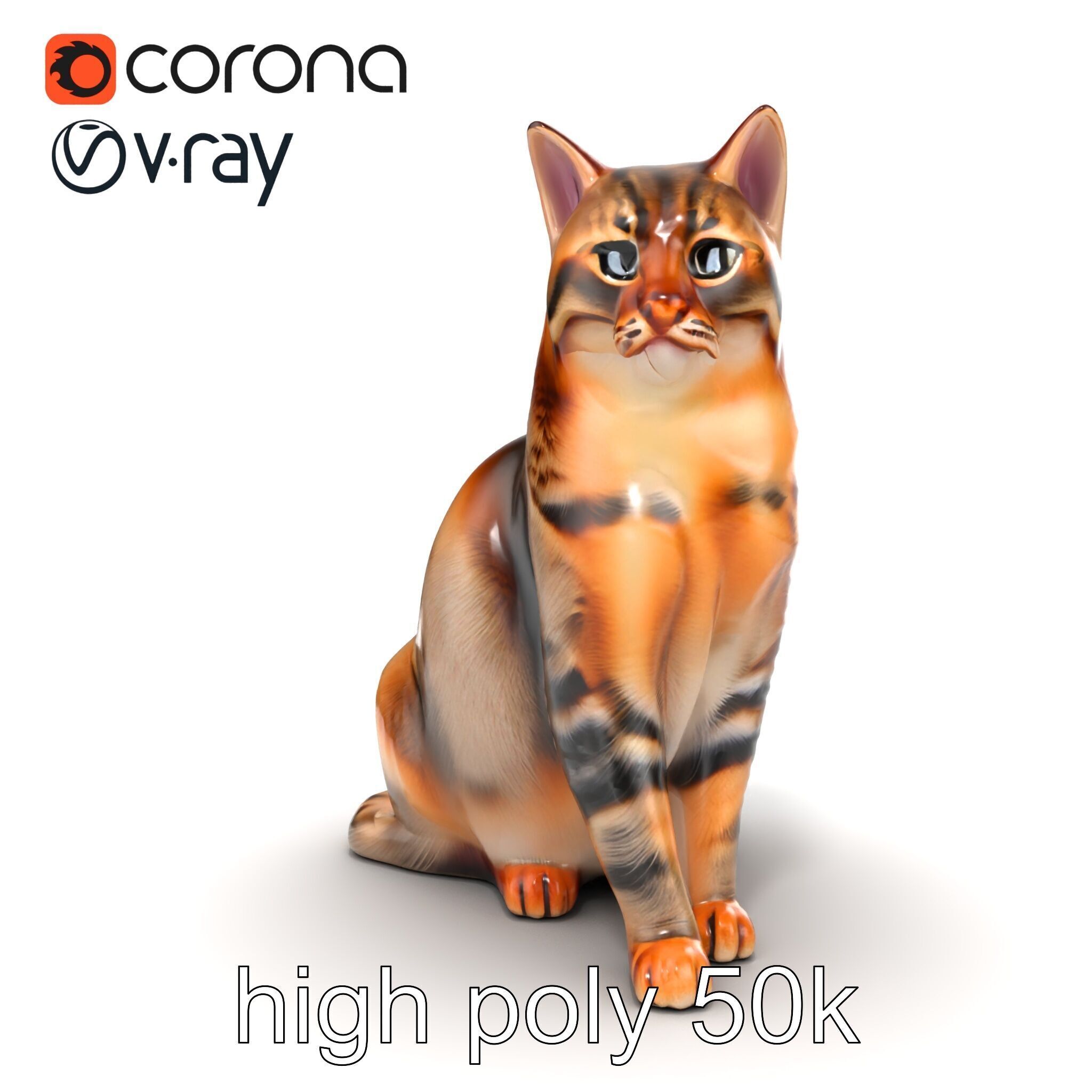 Realistic Domestic Cat Model Pack Low-poly 3D model_14