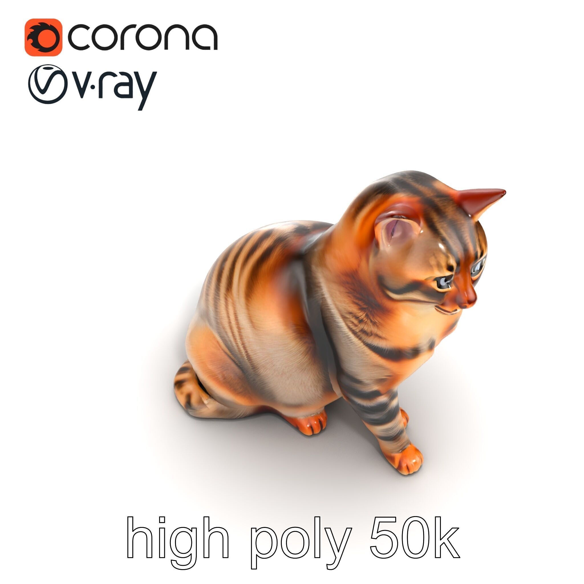 Realistic Domestic Cat Model Pack Low-poly 3D model_21