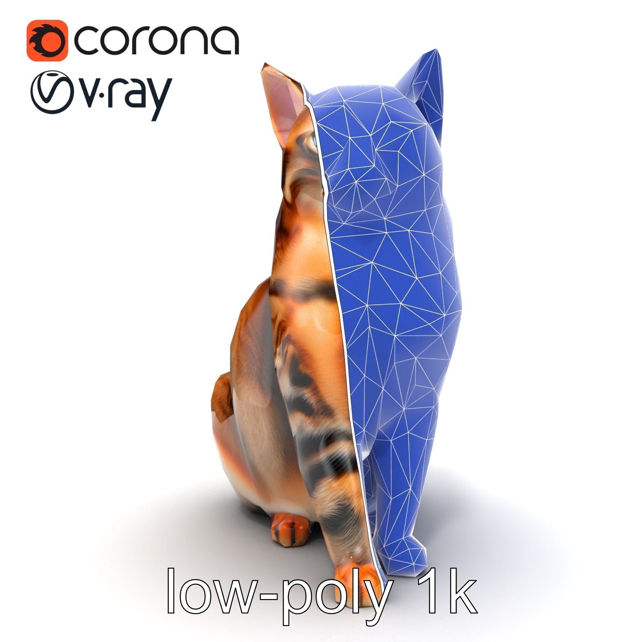 Realistic Domestic Cat Model Pack Low-poly 3D model_18