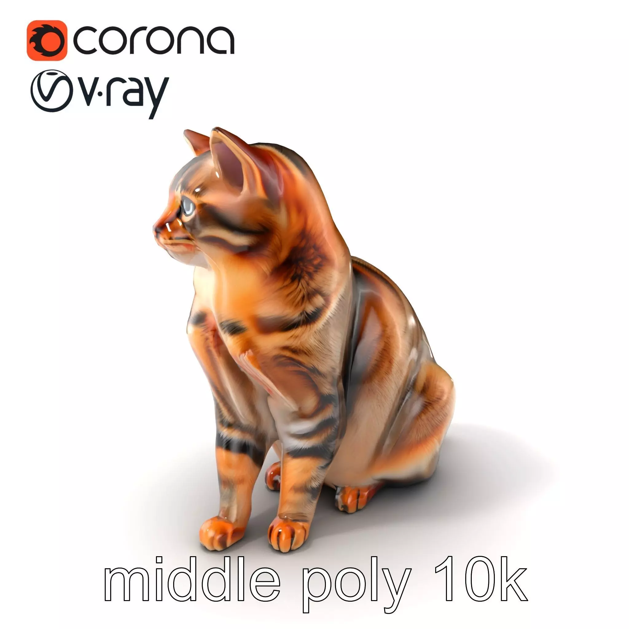 Realistic Domestic Cat Model Pack Low-poly 3D model_0