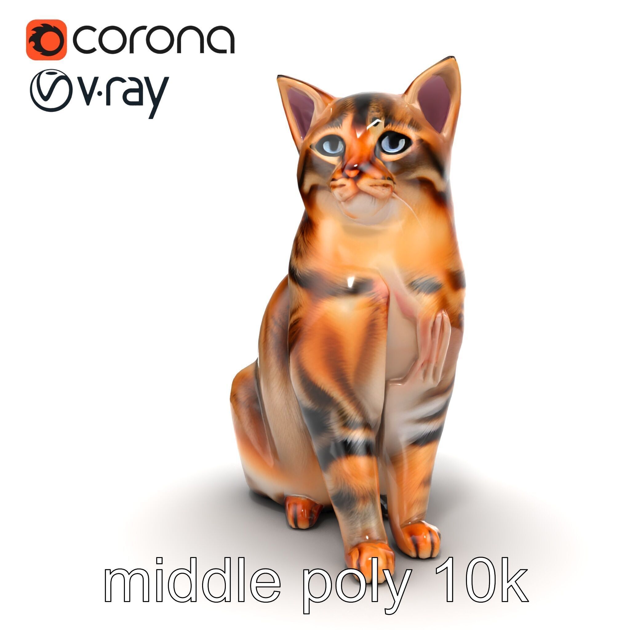 Realistic Domestic Cat Model Pack Low-poly 3D model_25