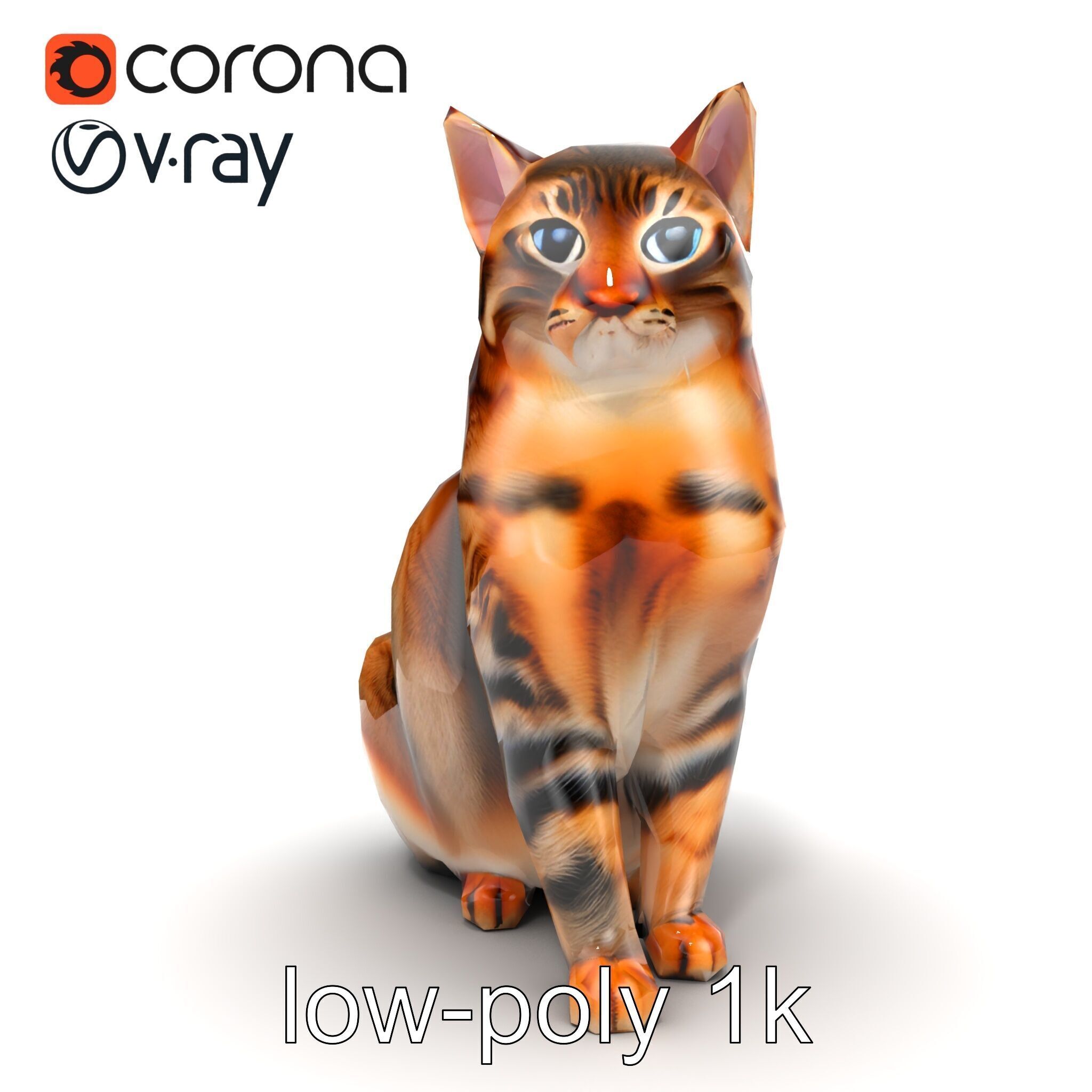 Realistic Domestic Cat Model Pack Low-poly 3D model_15