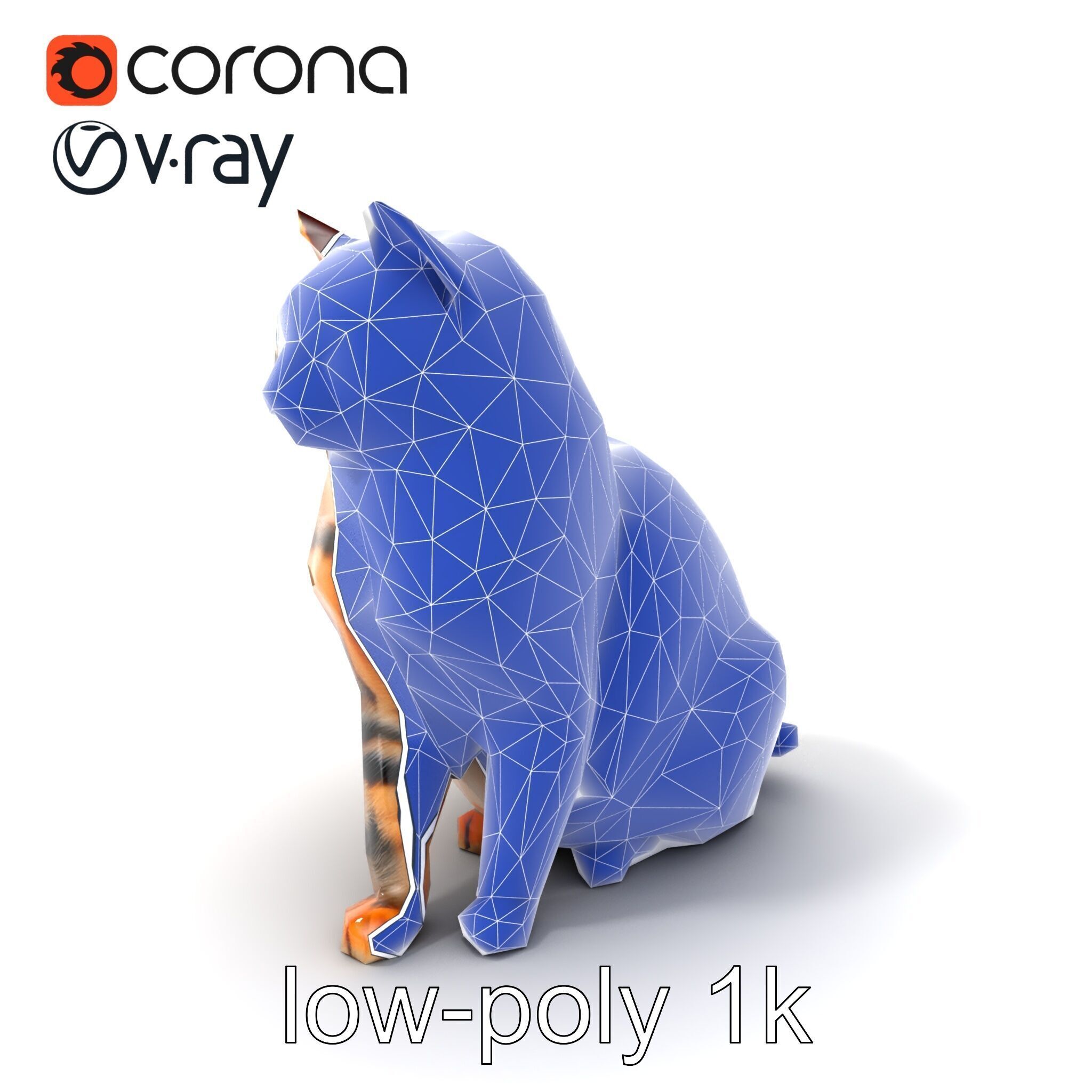 Realistic Domestic Cat Model Pack Low-poly 3D model_7