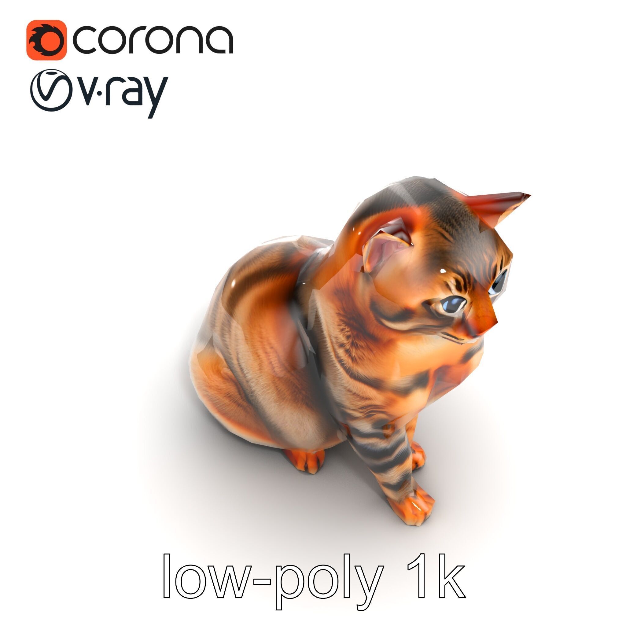 Realistic Domestic Cat Model Pack Low-poly 3D model_29