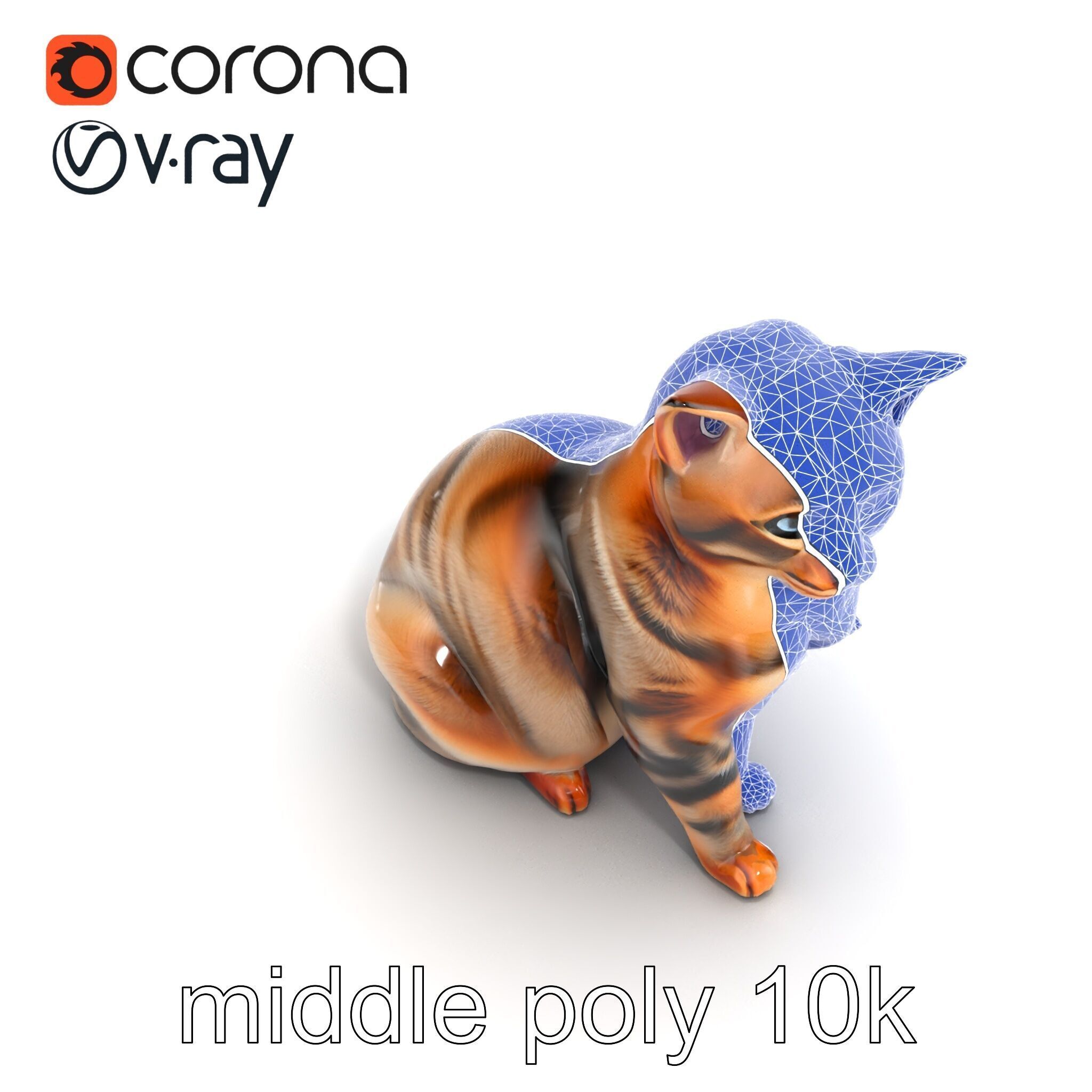 Realistic Domestic Cat Model Pack Low-poly 3D model_11