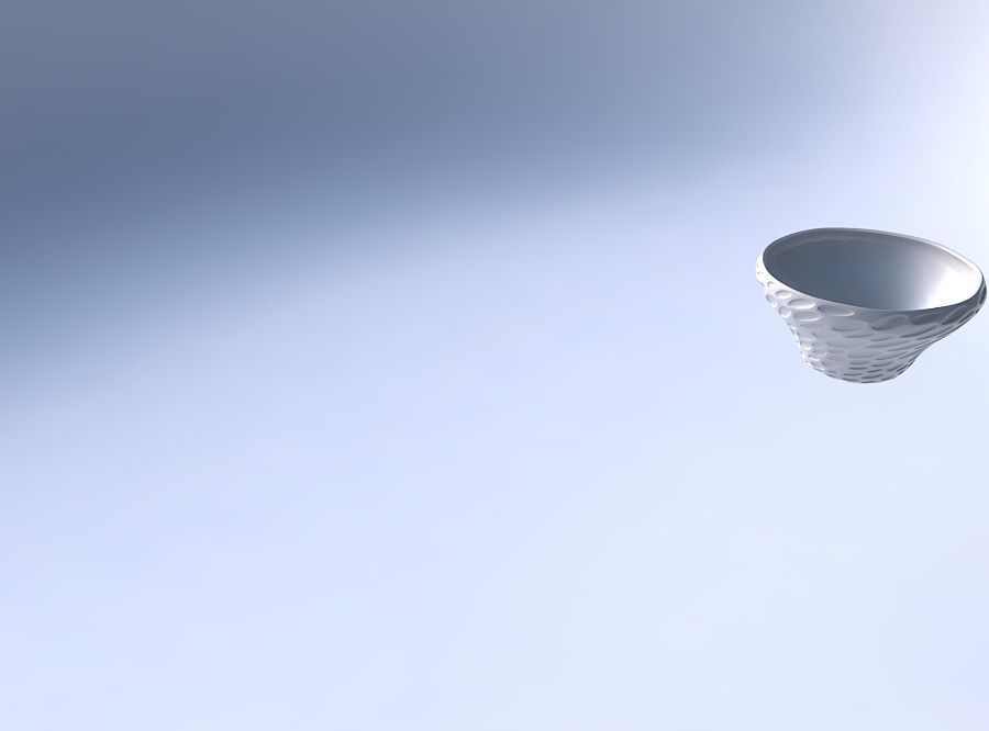 Bowl wide and twisted with bubbles 3D print model_3