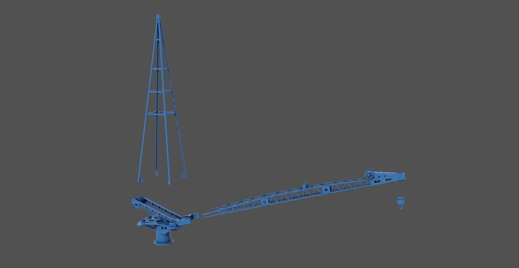 Yamato aircrafts stern Crane - Commercial license - 1-100 scale 3D print model_6