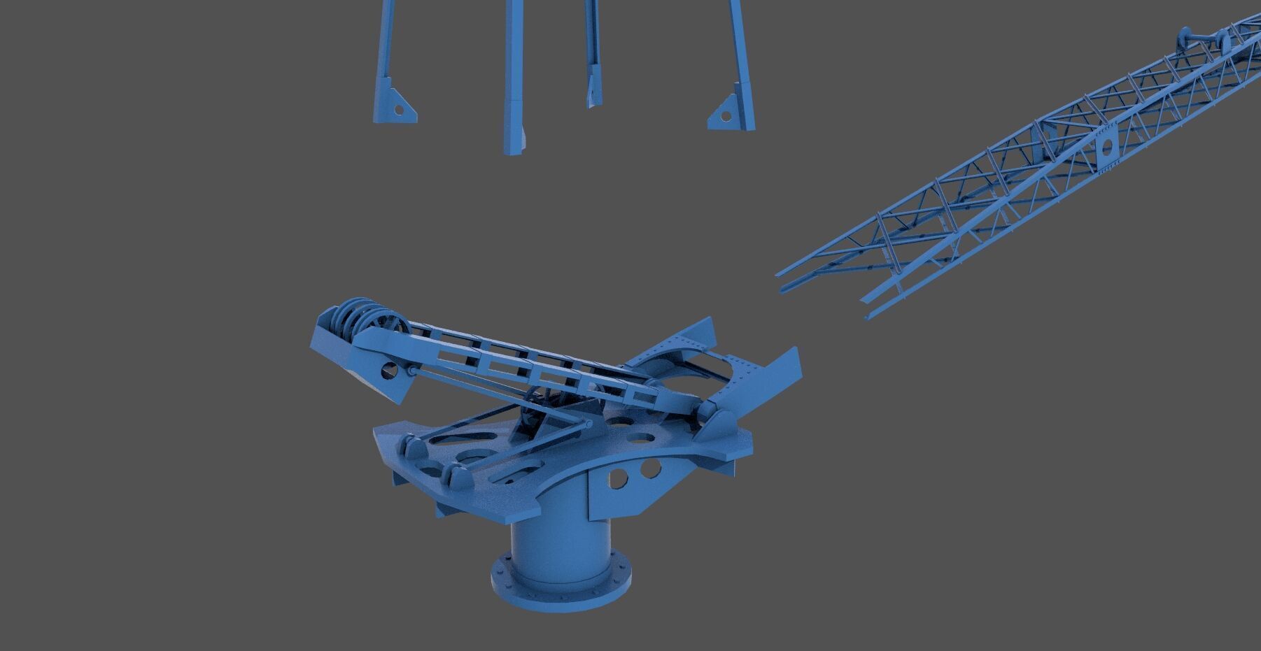 Yamato aircrafts stern Crane - Commercial license - 1-100 scale 3D print model_7
