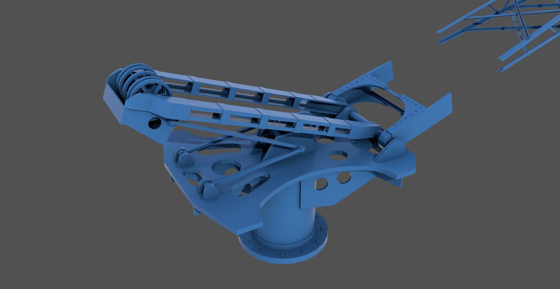 Yamato aircrafts stern Crane - Commercial license - 1-100 scale 3D print model_8