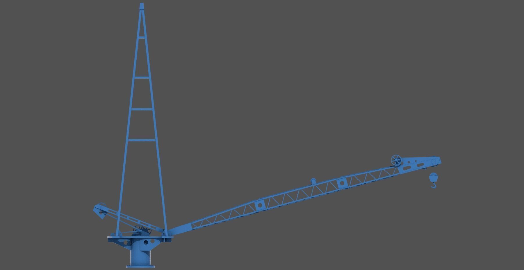 Yamato aircrafts stern Crane - Commercial license - 1-100 scale 3D print model_3