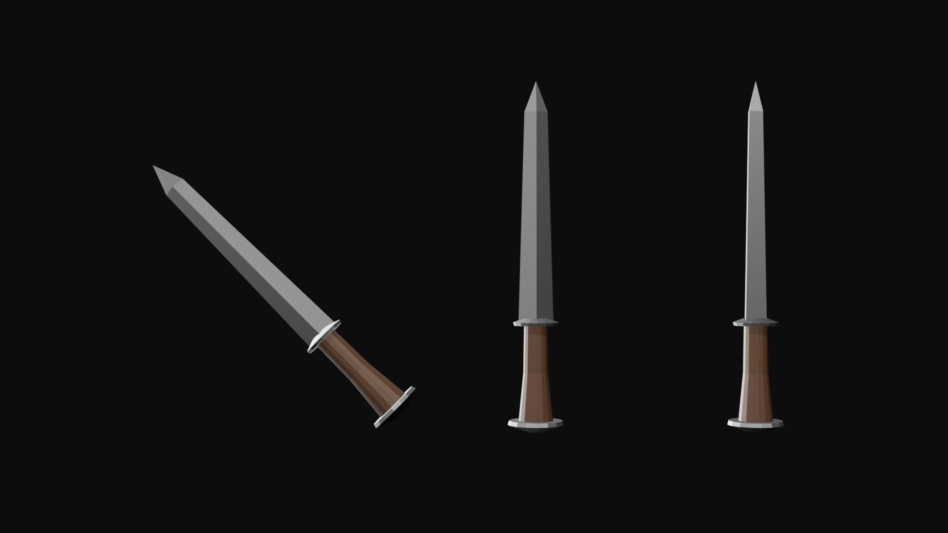 LowPoly Dagger Set Low-poly 3D model_10