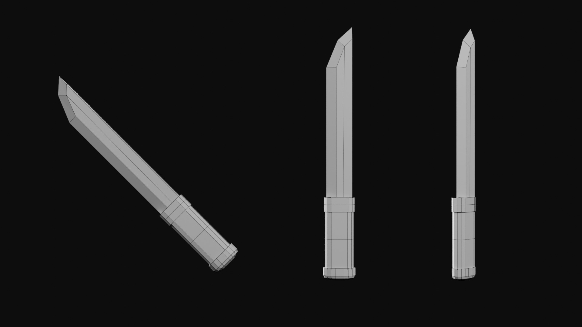 LowPoly Dagger Set Low-poly 3D model_13