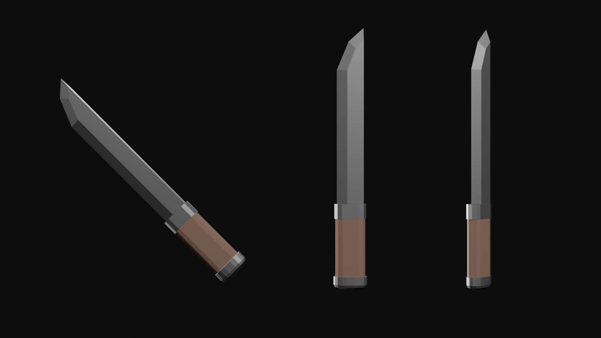 LowPoly Dagger Set Low-poly 3D model_12