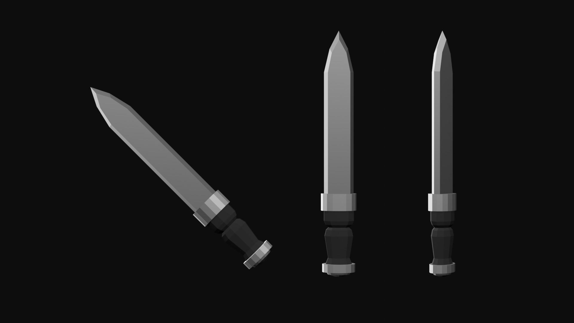LowPoly Dagger Set Low-poly 3D model_6
