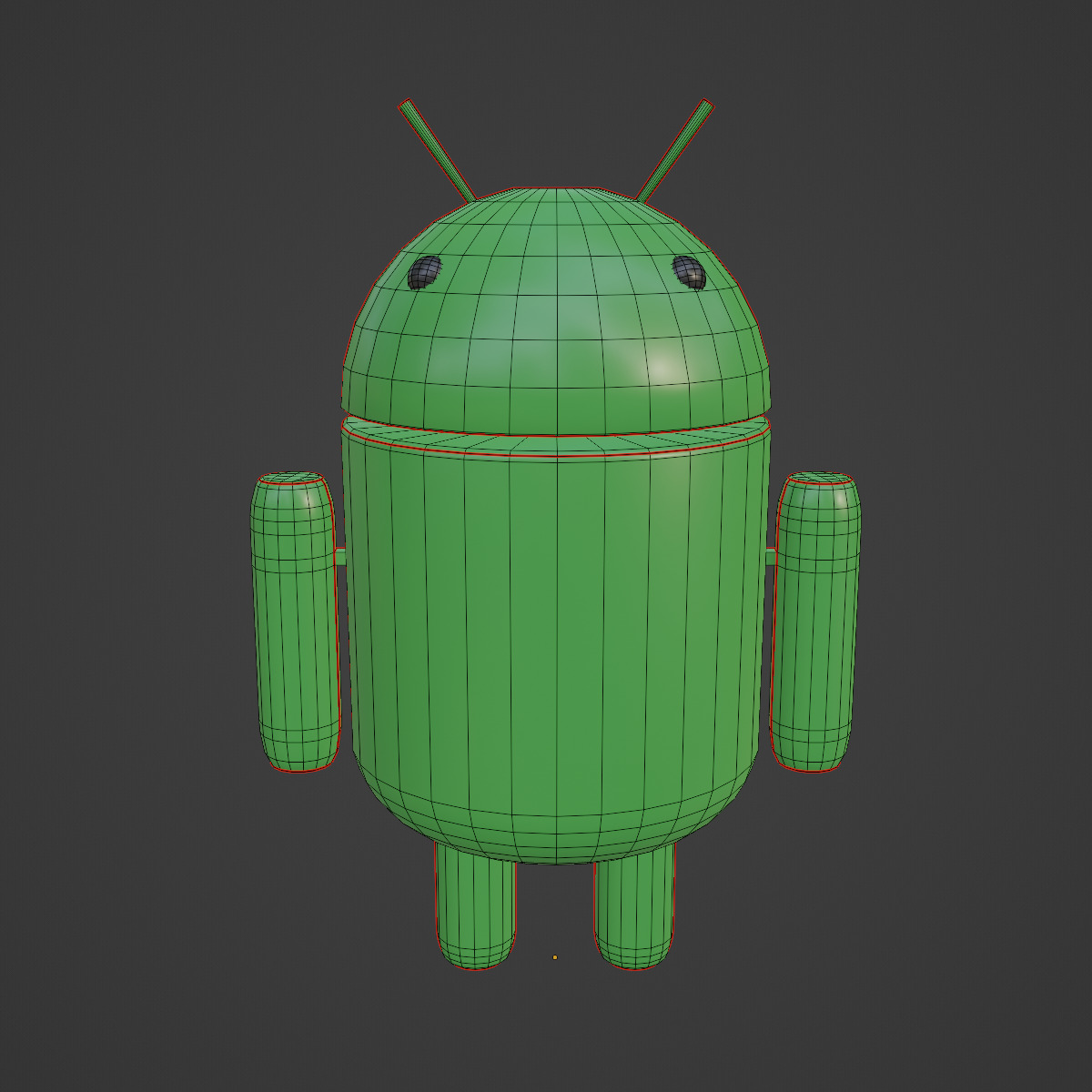Android Robot 01 Low-poly 3D model_7