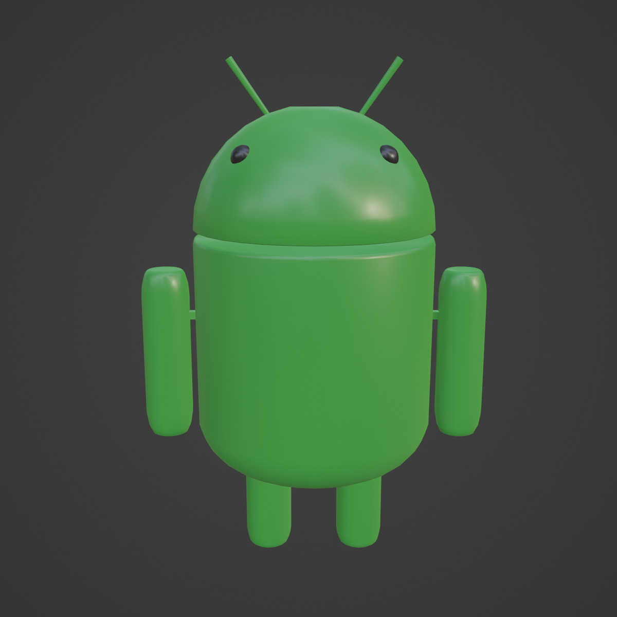 Android Robot 01 Low-poly 3D model_6