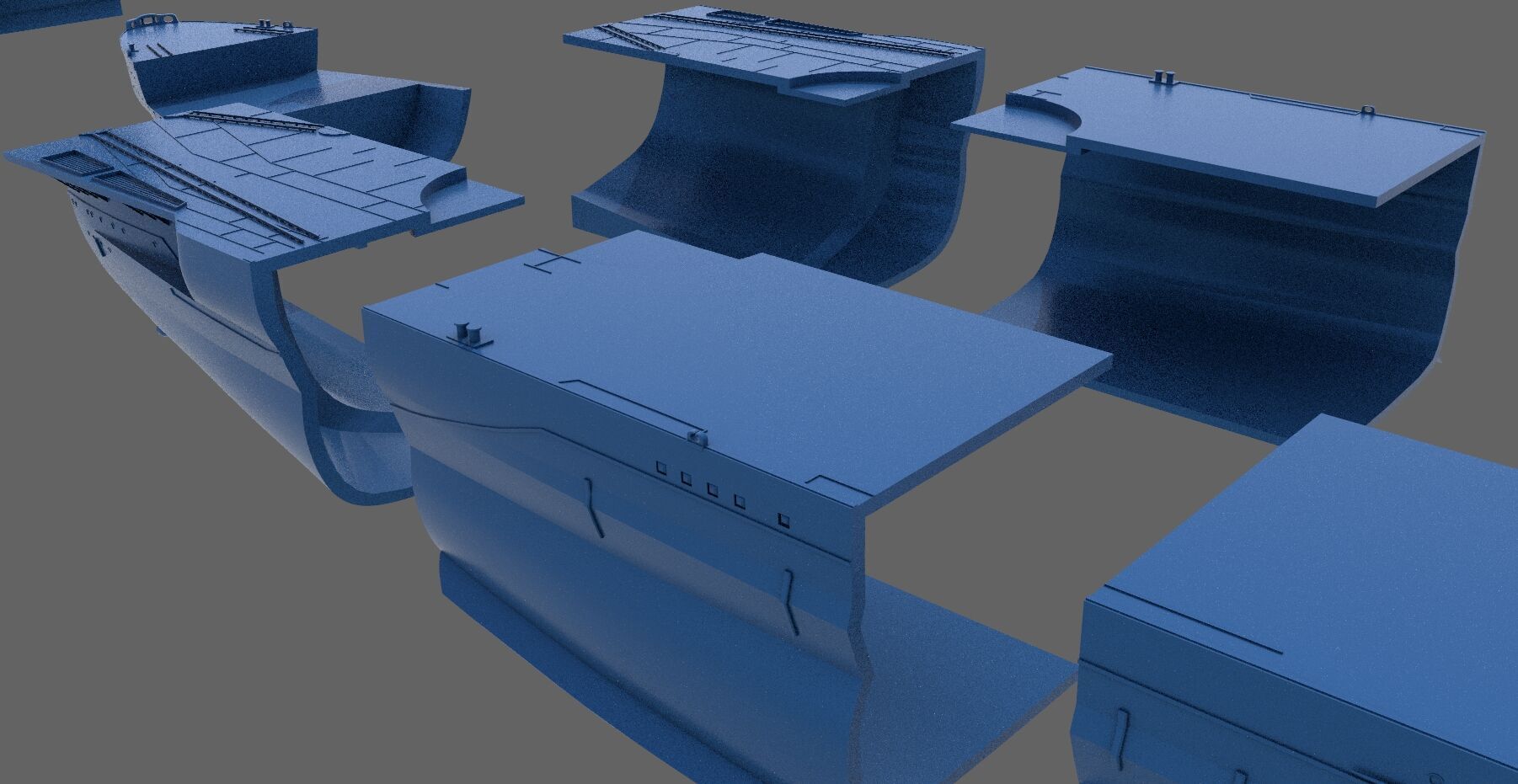 Battleship Yamato Hull - Commercial license - 1-200 scale 3D print model_13