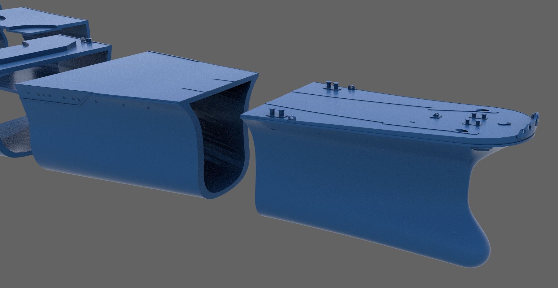 Battleship Yamato Hull - Commercial license - 1-200 scale 3D print model_14