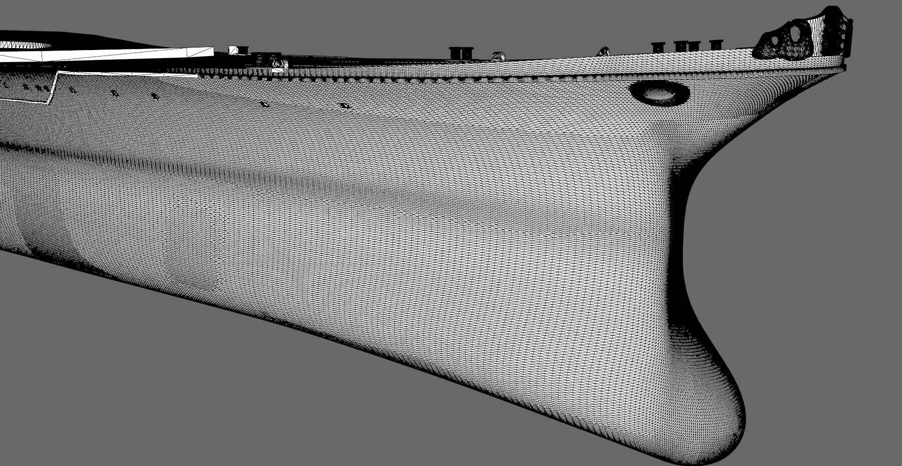 Battleship Yamato Hull - Commercial license - 1-200 scale 3D print model_16