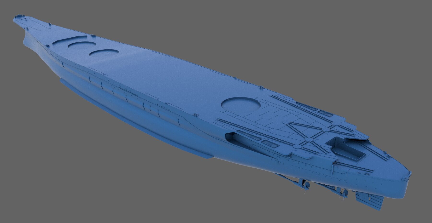 Battleship Yamato Hull - Commercial license - 1-200 scale 3D print model_2
